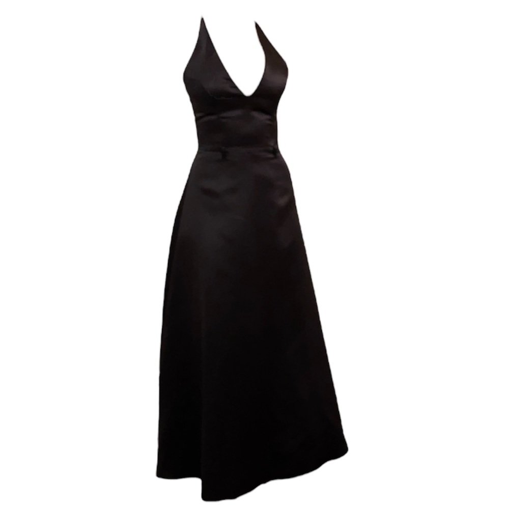 Black Halter Prom Bridesmaid Dress evening gown Scott McClintock